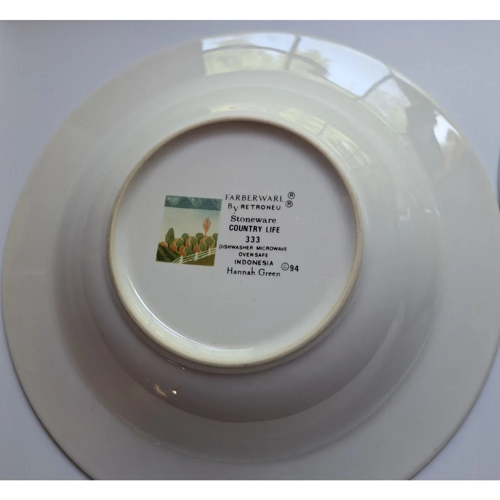 2 Farberware By Retroneu Country Life Rimmed Soup Bowls 9